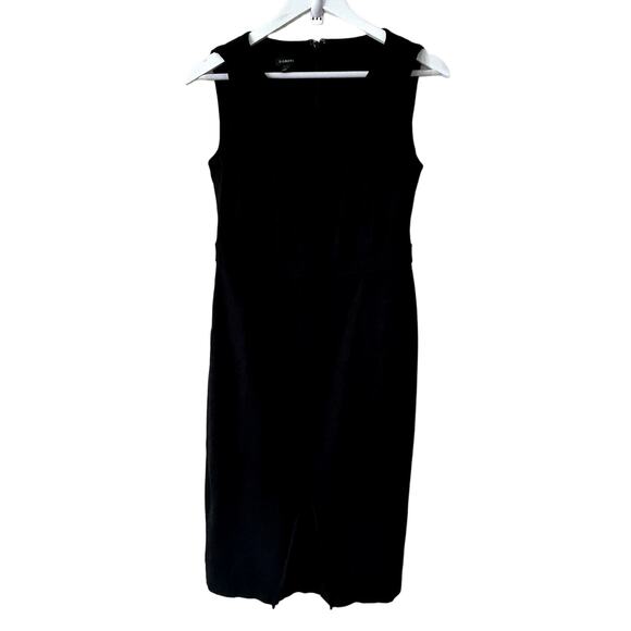 Talbots Sheath Dress Size 4 Career Workwear Minimalist Ponte Stretch Black Zip - Picture 1 of 6